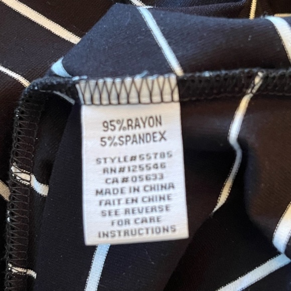 HABITAT Soho Stripe Swing Dress Shift Black White Womens Size Large Asymmetrical - Picture 7 of 9